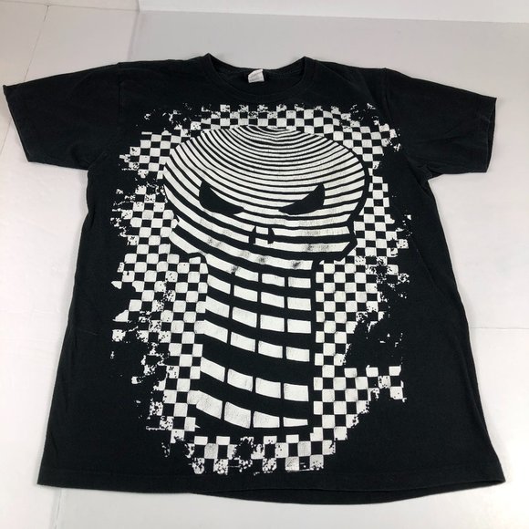 Mad Engine Marvel The Punisher Shirt Men's Medium Black & White Big Print Tee - Picture 1 of 10